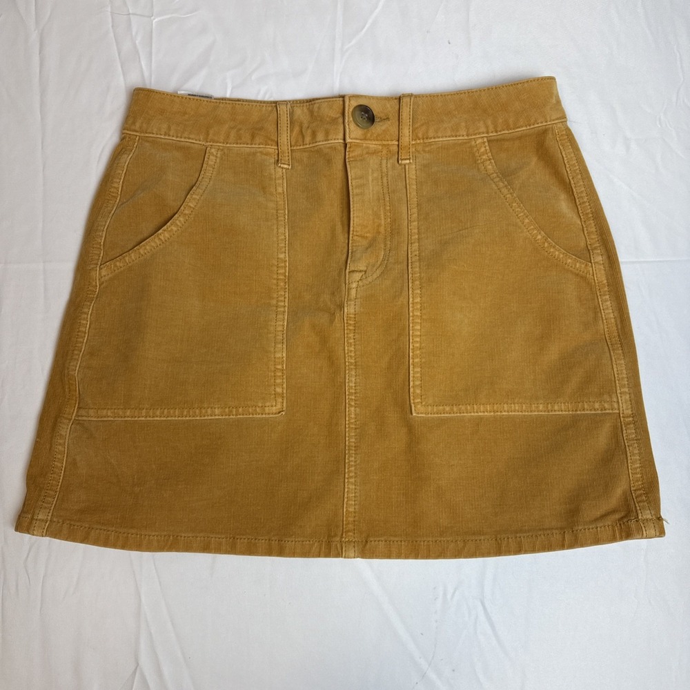 American Eagle Corduroy Skirt Super Stretch Super High Rise A Line Gold Size 4